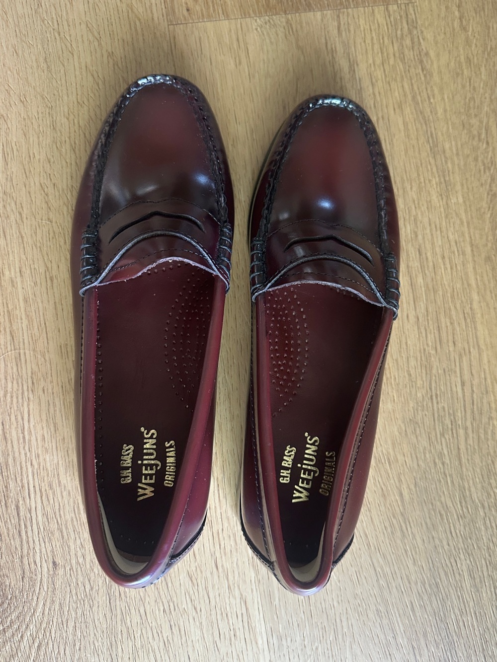 G.H. Bass Weejuns Whitney Penny Loafers Burgundy Cordovan Leather Women’s Size 6 - Picture 3 of 6